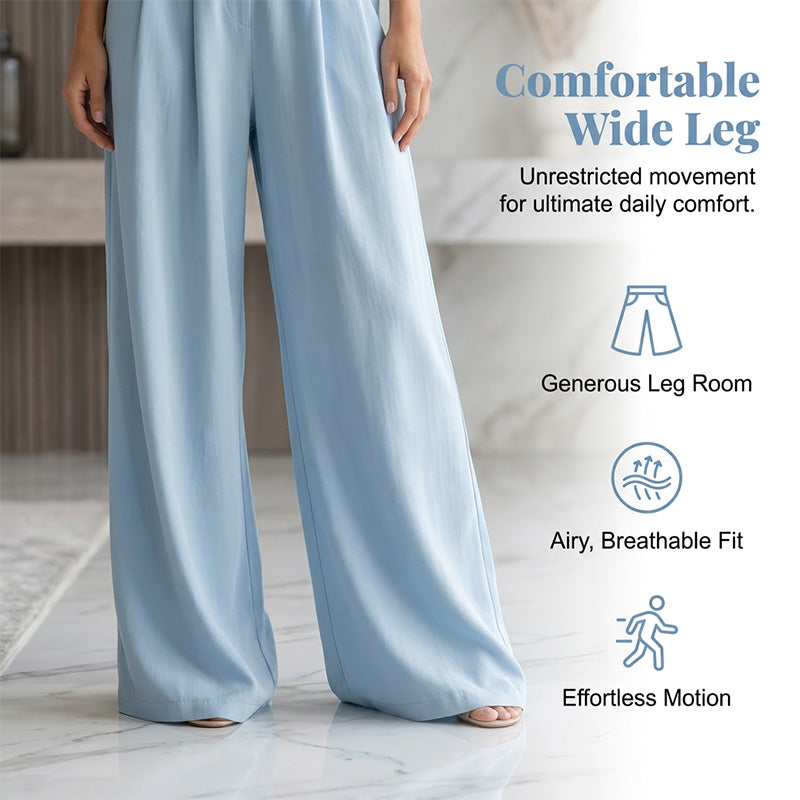 👗✨Uanstrengt eleganse – Jumpsuit for damer med V-hals, høy midje og vid ben💫