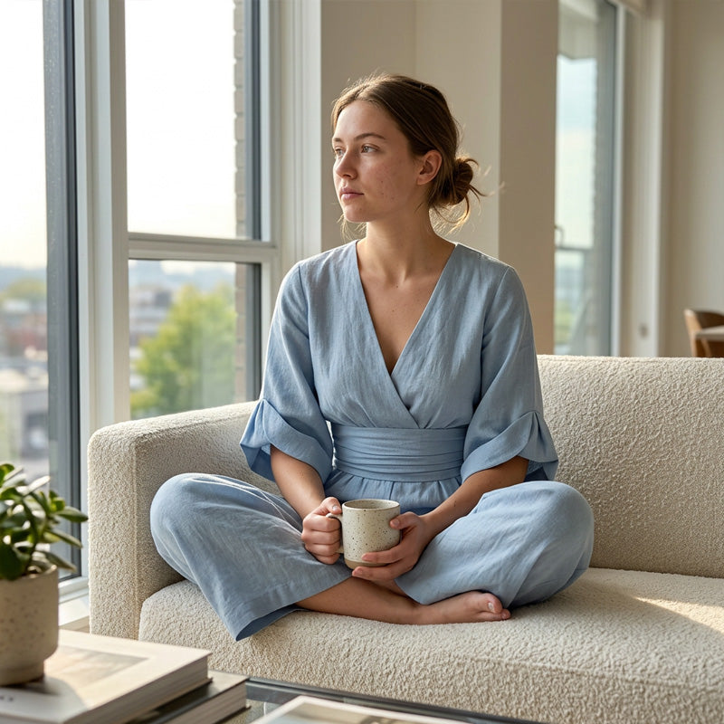 👗✨Uanstrengt eleganse – Jumpsuit for damer med V-hals, høy midje og vid ben💫